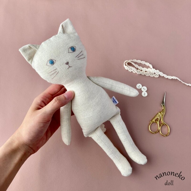 着せ替え猫人形 Nanoneko Doll の型紙とレシピ Nanokoko Pattern