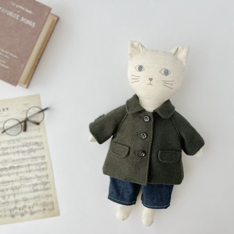 ステンカラー裏つきコートの型紙と作り方～nanoneko dollや26cmお世話人形サイズ