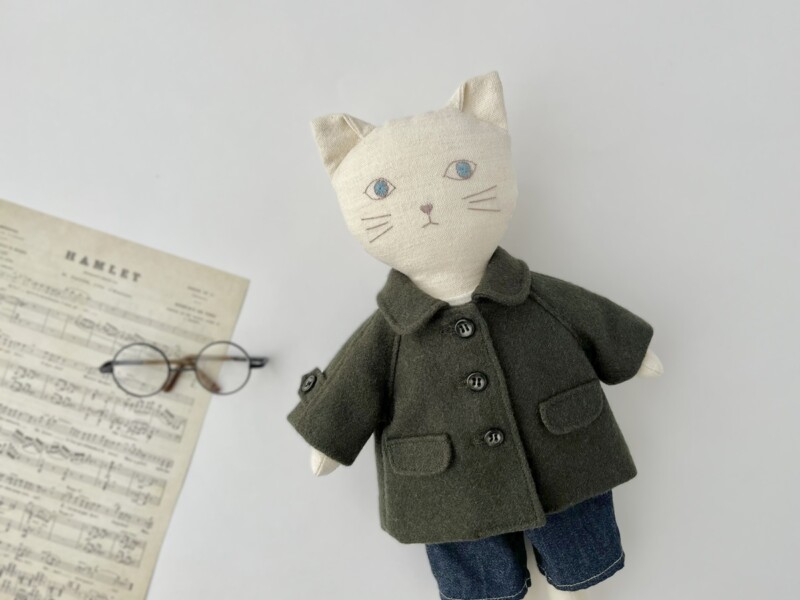 ステンカラー裏つきコートの型紙と作り方～nanoneko dollや26cmお世話人形サイズ
