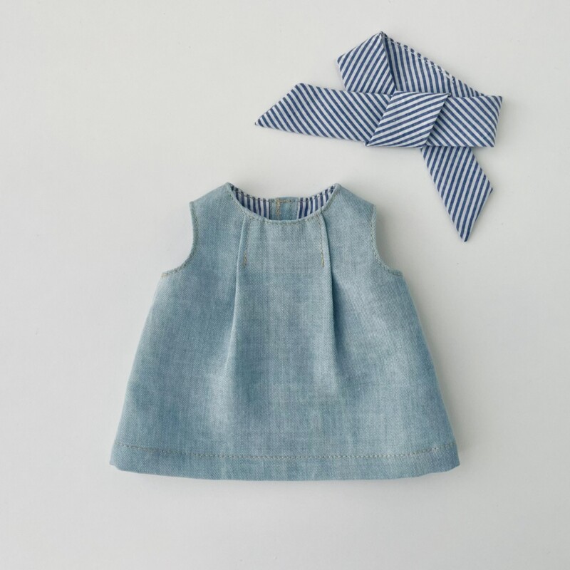 タックワンピースの型紙と作り方～26cmドール服