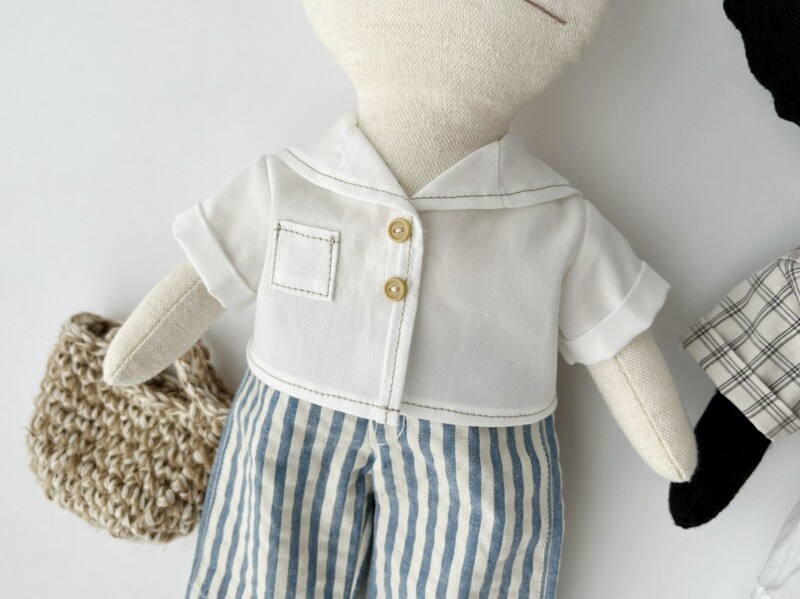 セーラーカラーシャツの型紙と作り方～26cmドール服